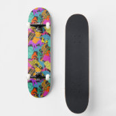 Retro Animal Silhouettes Patroon Skateboard (Voorkant)
