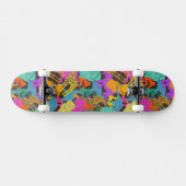 Retro Animal Silhouettes Patroon Skateboard (Horizontaal)