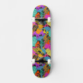 Retro Animal Silhouettes Patroon Skateboard (Voorkant)