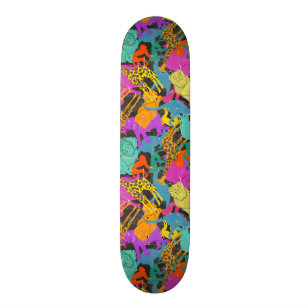 Retro Animal Silhouettes Patroon Skateboard
