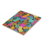 Retro Animal Silhouettes Patroon Tegeltje (Zijkant)