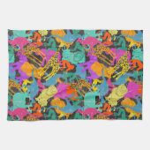 Retro Animal Silhouettes Patroon Theedoek (Horizontaal)