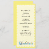 Retro Animal Train  | Baby shower invoegen Menu (Voorkant / Achterkant)