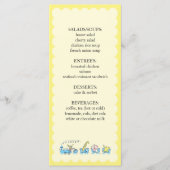 Retro Animal Train  | Baby shower invoegen Menu (Voorkant)