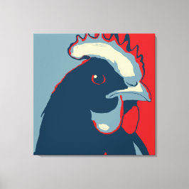 Retro Animal Wall Pop Art Chicken Portrait Canvas Afdruk