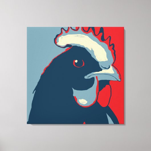 Retro Animal Wall Pop Art Chicken Portrait Canvas Afdruk (Voorkant)