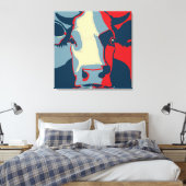Retro Animal Wall Pop Art Koe Portret Canvas Afdruk (Insitu (Slaapkamer))