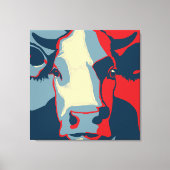 Retro Animal Wall Pop Art Koe Portret Canvas Afdruk (Voorkant)