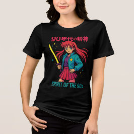 Retro Anime 90s Vaporwave Stijl Tri-Blend Shirt