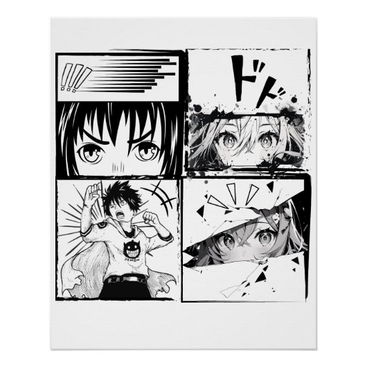 Retro Anime-actierasters Perfect Poster (Voorkant)