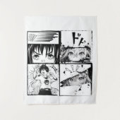 Retro Anime-actierasters Wandkleed (Voorkant)