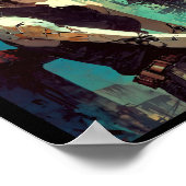 Retro Anime Cyberpunk Girl Dystopian Future Warrio Poster (Hoek)