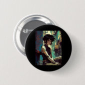 Retro Anime Cyberpunk Girl Dystopian Future Warrio Ronde Button 5,7 Cm (Voorkant /achterkant)