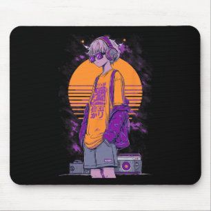 Retro Anime Gamer Jongen Muismat