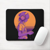 Retro Anime Gamer Meisje Muismat (Met muis)