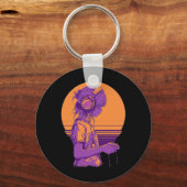 Retro Anime Gamer Meisje Sleutelhanger (Voorkant)