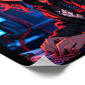 Retro Anime Girl Gamer Cyberpunk Streaming Setup S Poster (Hoek)