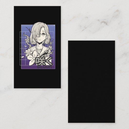 Retro Anime Girl Otaku Manga Comic Teen Japans Visitekaartje (Voorkant / Achterkant)