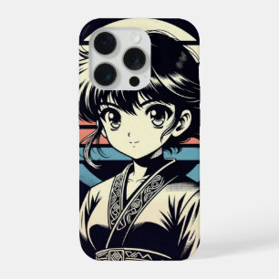 Retro Anime Meisje Vintage Manga iPhone Hoesje 15 Pro Case