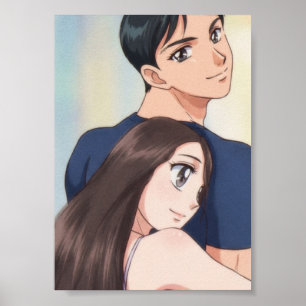Retro Anime Romance: Teder Omhelzing Poster