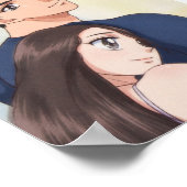 Retro Anime Romance: Teder Omhelzing Poster (Hoek)