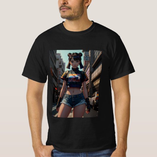 Retro Anime Tokyo Streets T-shirt (Voorkant)