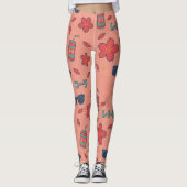 Retro Anime Vacation Icons – Kawaii Neon Leggings (Voorkant)