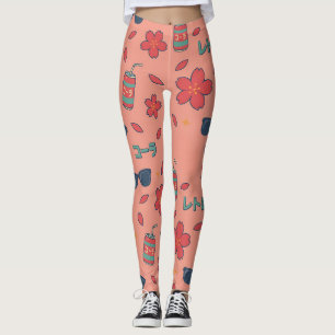 Retro Anime Vakantie Icons – Kawaii Neon Leggings