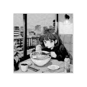 Retro Anime Wood Art Stamp – manga stijl Rubberstempel (Afrduk)