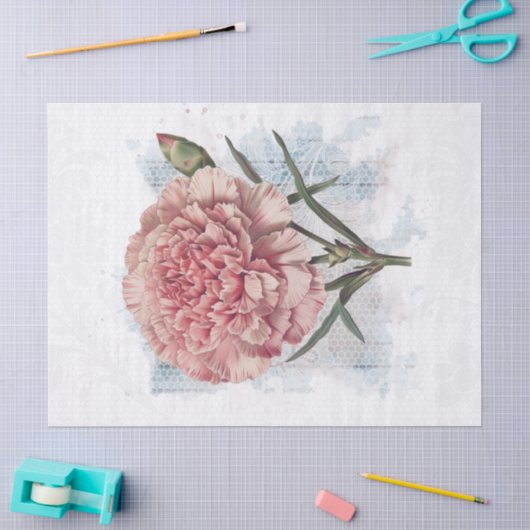 Retro Anjer Bloem Tissuepapier (Craft)