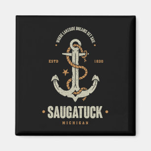  Retro Anker Saugatuck Michigan Boating SA Magneet