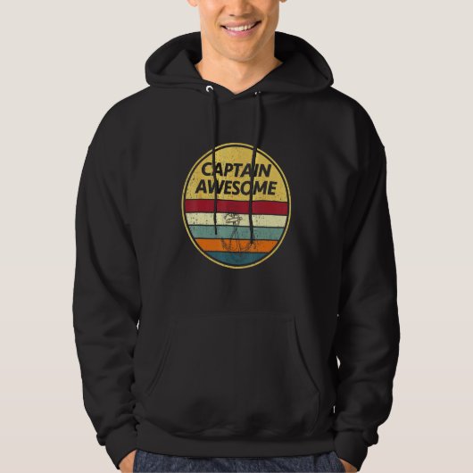 Retro Anker Zeilboot Zeilkapitein Hoodie (Voorkant)