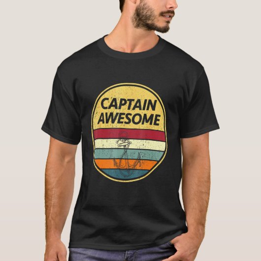 Retro Anker Zeilboot Zeilkapitein T-shirt (Voorkant)