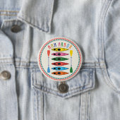 Retro Ann Arbor Kayaking Ronde Button 7,6 Cm (In situ)