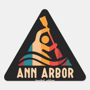 Retro Ann Arbor Kayaking Sticker