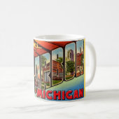 Retro Ann Arbor Michigan Groet Koffiemok (Voorkant rechts)