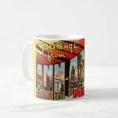 Retro Ann Arbor Michigan Groet Koffiemok (Voorkant links)