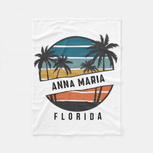 Retro Anna Maria Strand Florida Surfplank Surfen Fleece Deken