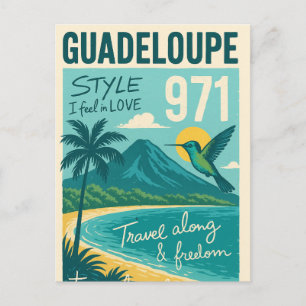 Retro ansichtkaart Guadeloupe 971 Postcard Briefkaart