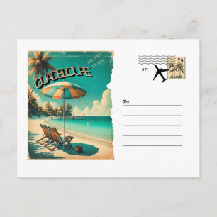 Retro ansichtkaart Guadeloupe Exotisch Strand Briefkaart