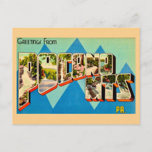 Retro ansichtkaart Pocono Mountains  Briefkaart
