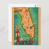 Retro ansichtkaart van Florida Briefkaart (Voorkant / Achterkant)