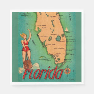 Retro ansichtkaart van Florida Servet