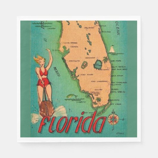 Retro ansichtkaart van Florida Servet (Voorkant)