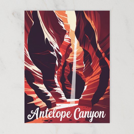 Retro Antelope Canyon Southwest Reizen Briefkaart