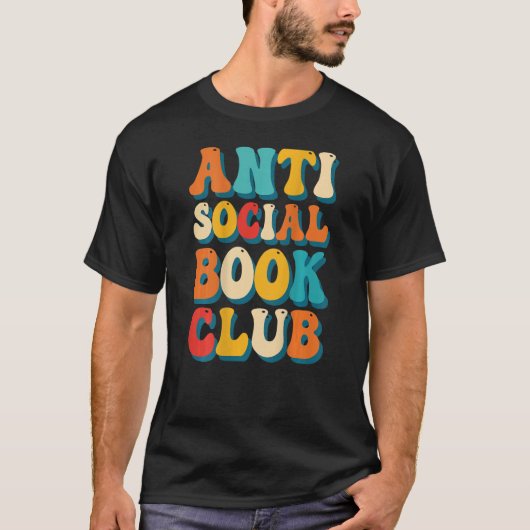Retro Anti-Social Book Club Readers T-shirt (Voorkant)