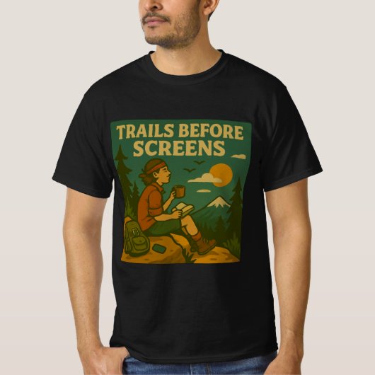 Retro Anti-Tech Hiking T-shirt (Voorkant)