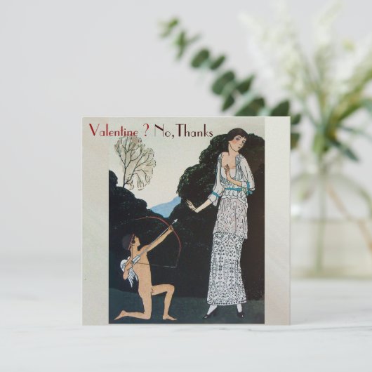 RETRO ANTI VALENTIJN DAG FEest WAX ZEGEL MONOGRAM Kaart (Staand voorkant)