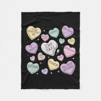 Retro Anti-valentijn Snoep Hart Liefde Suck Fleece Deken