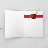 RETRO ANTI VALENTINE'S DAY RED WAX SEAL MONOGRAM FEESTDAGEN KAART (Binnen)